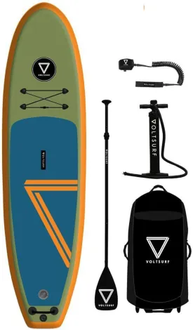 10 Foot Class Act Inflatable SUP Outdoor Lake Water Sport Stand Up Paddle Board Kit with Adjustable Paddle and Manual Pump, Orange Rail