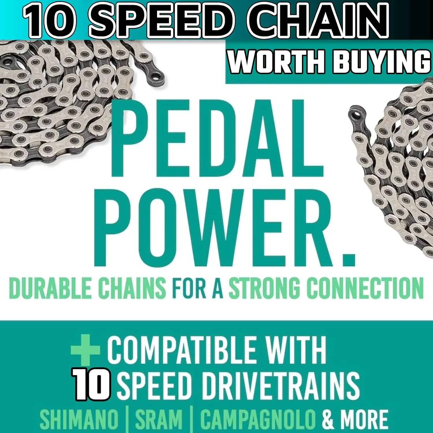 10 Speed Chain 1/2" x 11/128" 116 Links BMX Bicycle Mountain Bike MTB Chain