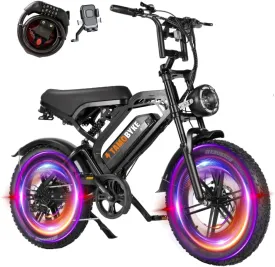 1500W Moped Electric Bike,30Mph Max Speed,48V15.6Ah Battery,34-68 Miles PAS Range, Turning Light, E-Bike for Adults Commute/Offroad/Rain/Snow Riding.