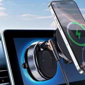 15W Wireless Charger Vacuum Magnetic Phone Holder for Magsafe, 360 Adjustable Suction Cup Phone Mount for Car Dashboard/Windshield, Vacuum Magnet Stand for All Smartphones