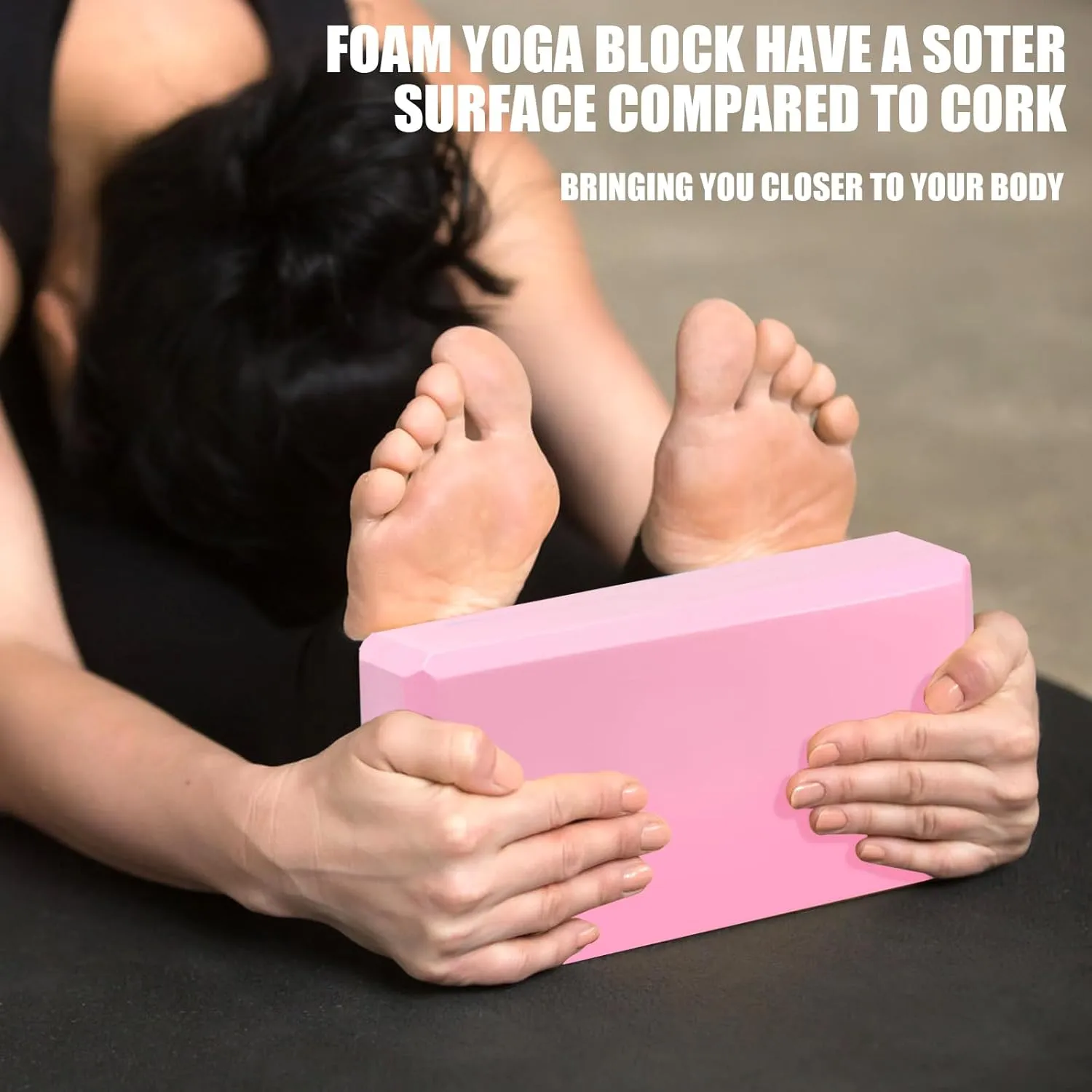 2 Pcs Yoga Blocks, 9"x6"x3" Foam Blocks Yoga Props for Pilates Stretching and Meditation Exercise Blocks Lightweight Yoga Essentials
