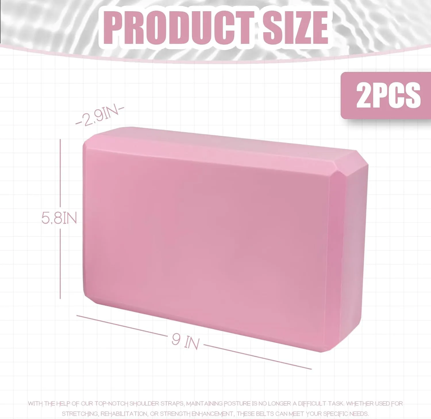 2 Pcs Yoga Blocks, 9"x6"x3" Foam Blocks Yoga Props for Pilates Stretching and Meditation Exercise Blocks Lightweight Yoga Essentials