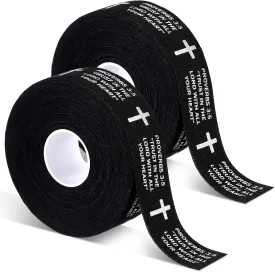 2 Rolls Baseball Hockey Tapes Christian Faith Cross Baseball Grip Bat Tape 15 Yard Lacrosse Softball Bats Sticks Wraps for Soccer Sports Athletic Gift Ice Skate Supplies