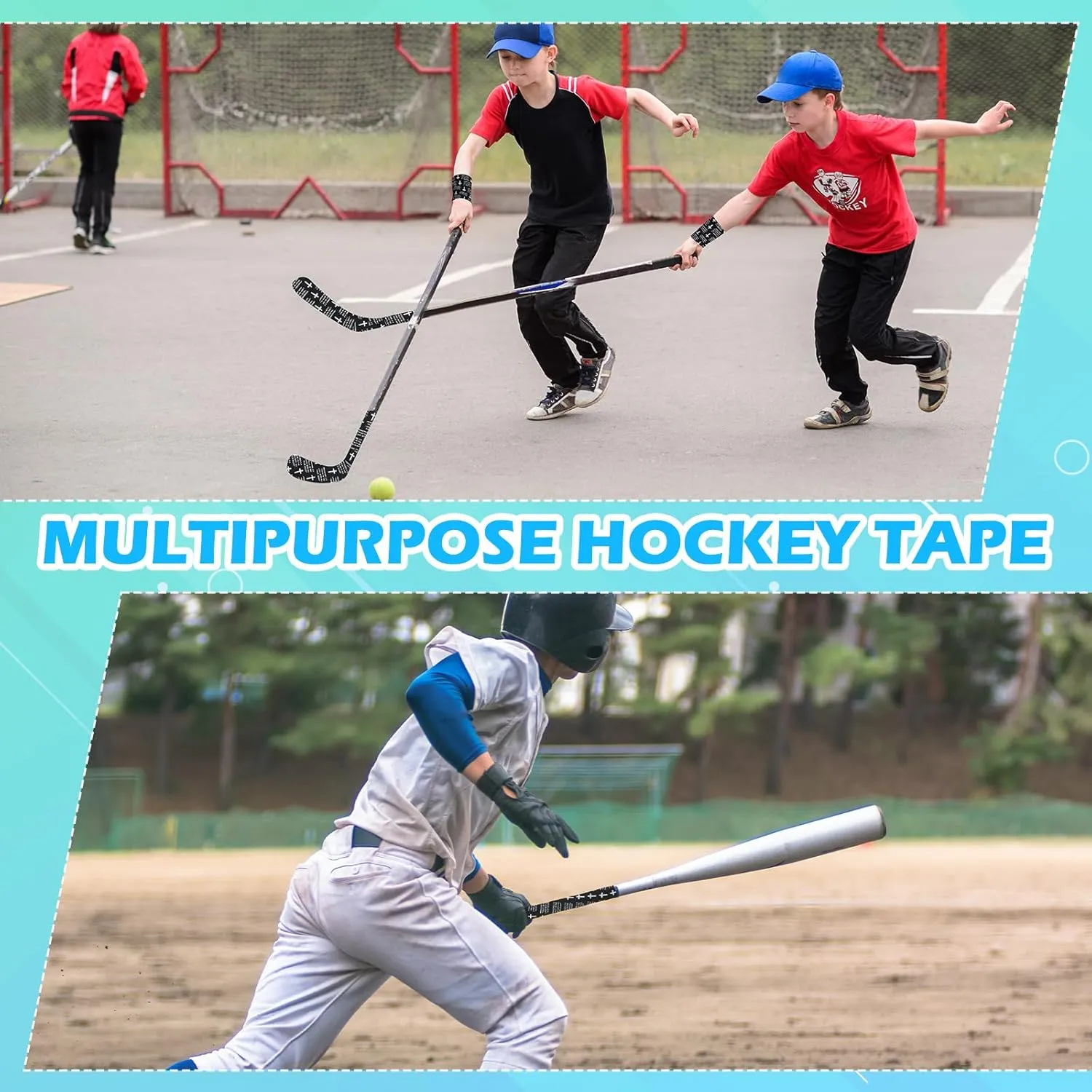 2 Rolls Baseball Hockey Tapes Christian Faith Cross Baseball Grip Bat Tape 15 Yard Lacrosse Softball Bats Sticks Wraps for Soccer Sports Athletic Gift Ice Skate Supplies