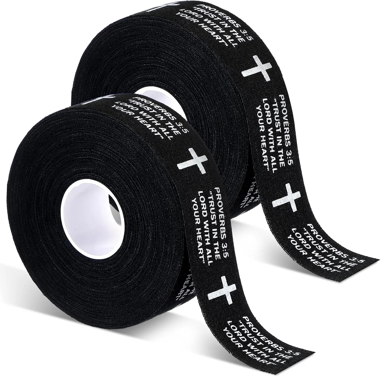 2 Rolls Baseball Hockey Tapes Christian Faith Cross Baseball Grip Bat Tape 15 Yard Lacrosse Softball Bats Sticks Wraps for Soccer Sports Athletic Gift Ice Skate Supplies