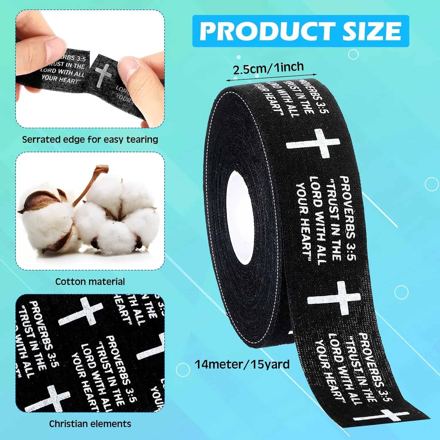 2 Rolls Baseball Hockey Tapes Christian Faith Cross Baseball Grip Bat Tape 15 Yard Lacrosse Softball Bats Sticks Wraps for Soccer Sports Athletic Gift Ice Skate Supplies