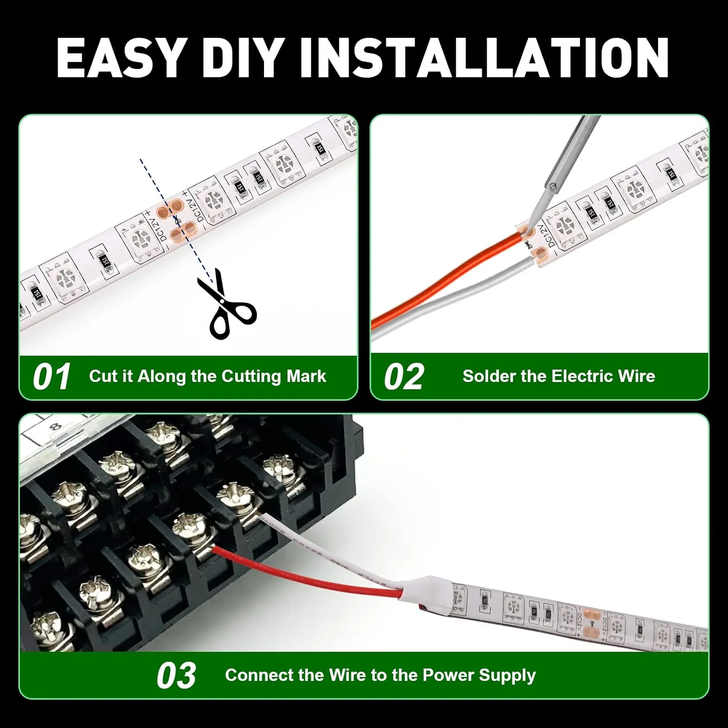 20FT Marine LED Strip Lights for Pontoon, Boat LED Strip Lights 12V Waterproof, Ideal as Under Gunnel Lights, Deck Light, Boat Interior Light for Kayak, Jon Boat and Fishing Boats (Green)