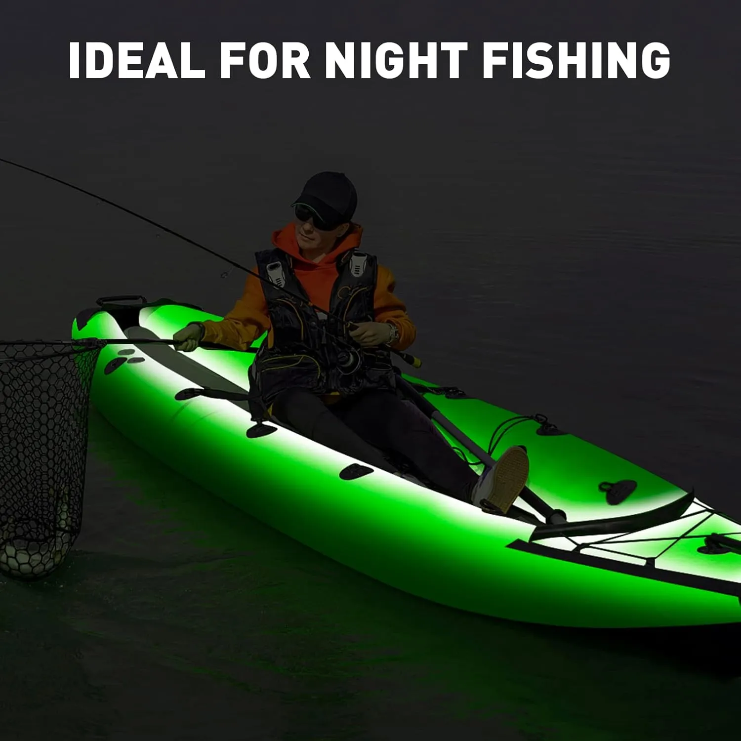 20FT Marine LED Strip Lights for Pontoon, Boat LED Strip Lights 12V Waterproof, Ideal as Under Gunnel Lights, Deck Light, Boat Interior Light for Kayak, Jon Boat and Fishing Boats (Green)