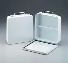 24 Unit- empty metal case- 1 shelf- hinged w- gasket- 9-1-16 in. x9-1-16 in. x2-3-8 in. - horizontal- 1 ea.