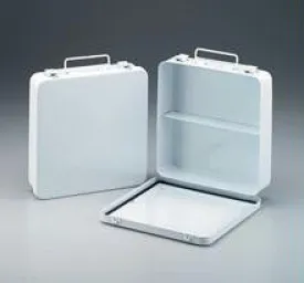 24 Unit- empty metal case- 1 shelf- hinged w- gasket- 9-1-16 in. x9-1-16 in. x2-3-8 in. - horizontal- 1 ea.