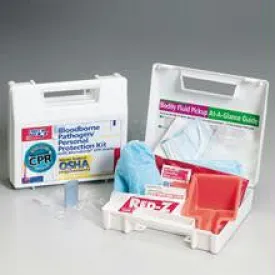 25 piece Bloodborne pathogen-personal protection kit with Microshield® CPR faceshield- plastic case- 1 ea.