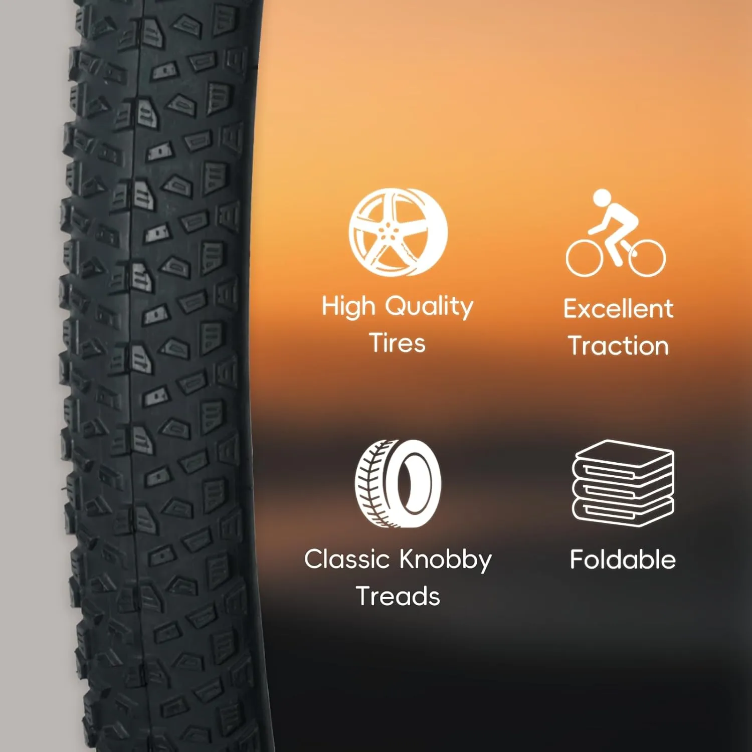 2Pack Mountain Bike Tire Replacement Kit, 20/24/26/29 Bike Tires   2 Bike Tubes (with Puncture Sealant)   2 Tire Levers, Folding Bike Tires with Tread Puncture Protection for On or Off-Road Use