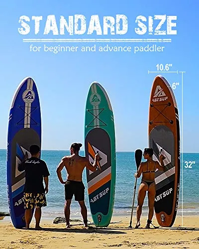 ABYSUP Paddle Board, SUP Paddle Board, 10'6" Inflatable Paddle Board, Paddle Board for Adults, Paddleboard with All Accessories & Carry Bag, Color Blue & White, SUP123