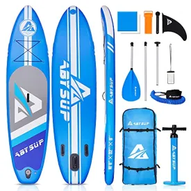 ABYSUP Paddle Board, SUP Paddle Board, 10'6" Inflatable Paddle Board, Paddle Board for Adults, Paddleboard with All Accessories & Carry Bag, Color Blue & White, SUP123