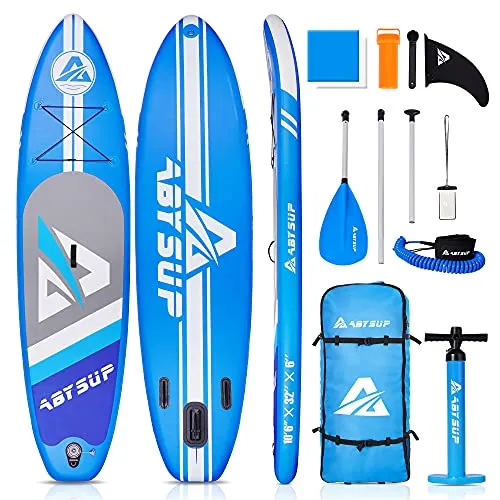 ABYSUP Paddle Board, SUP Paddle Board, 10'6" Inflatable Paddle Board, Paddle Board for Adults, Paddleboard with All Accessories & Carry Bag, Color Blue & White, SUP123