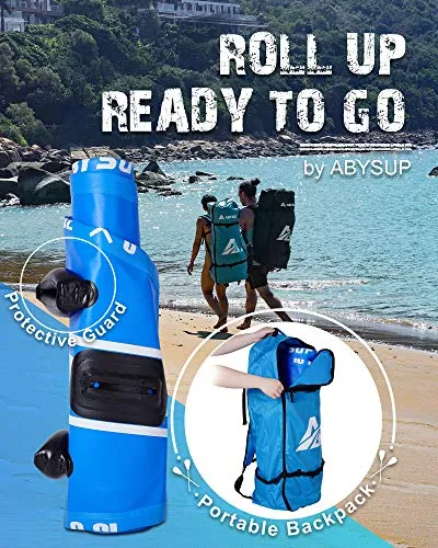 ABYSUP Paddle Board, SUP Paddle Board, 10'6" Inflatable Paddle Board, Paddle Board for Adults, Paddleboard with All Accessories & Carry Bag, Color Blue & White, SUP123