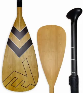 Adjustable Bamboo Paddleboard Paddle - VAMO Carbon Fiberglass Adjustable Paddle with ABS Edge for SUP, SUP Surf, or Paddleboarding