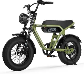 Blaze 164" Electric Bike for Teens/Adults,Peak 1200W, 48V 499Wh, 55Miles Fat Tire All-Terrain Electric Mountain Bike, Full Suspension,UL2849 Electric Motorcycle on Mountains/Snow/Sandy