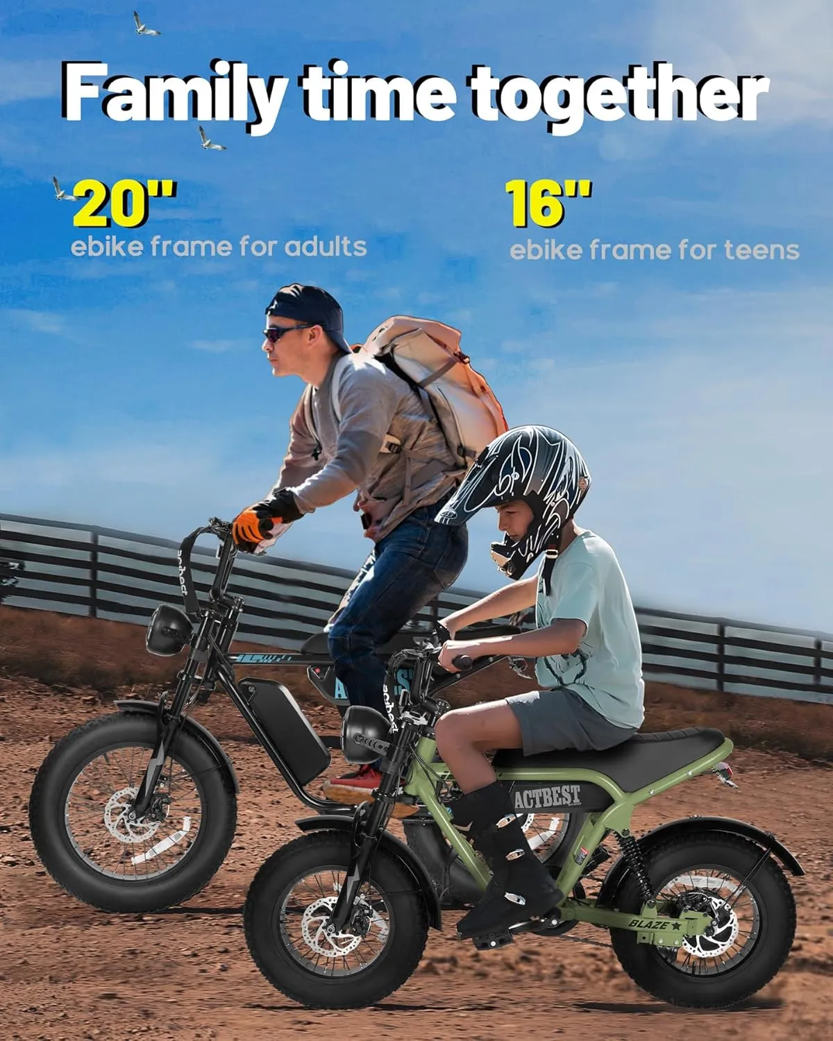 Blaze 164" Electric Bike for Teens/Adults,Peak 1200W, 48V 499Wh, 55Miles Fat Tire All-Terrain Electric Mountain Bike, Full Suspension,UL2849 Electric Motorcycle on Mountains/Snow/Sandy