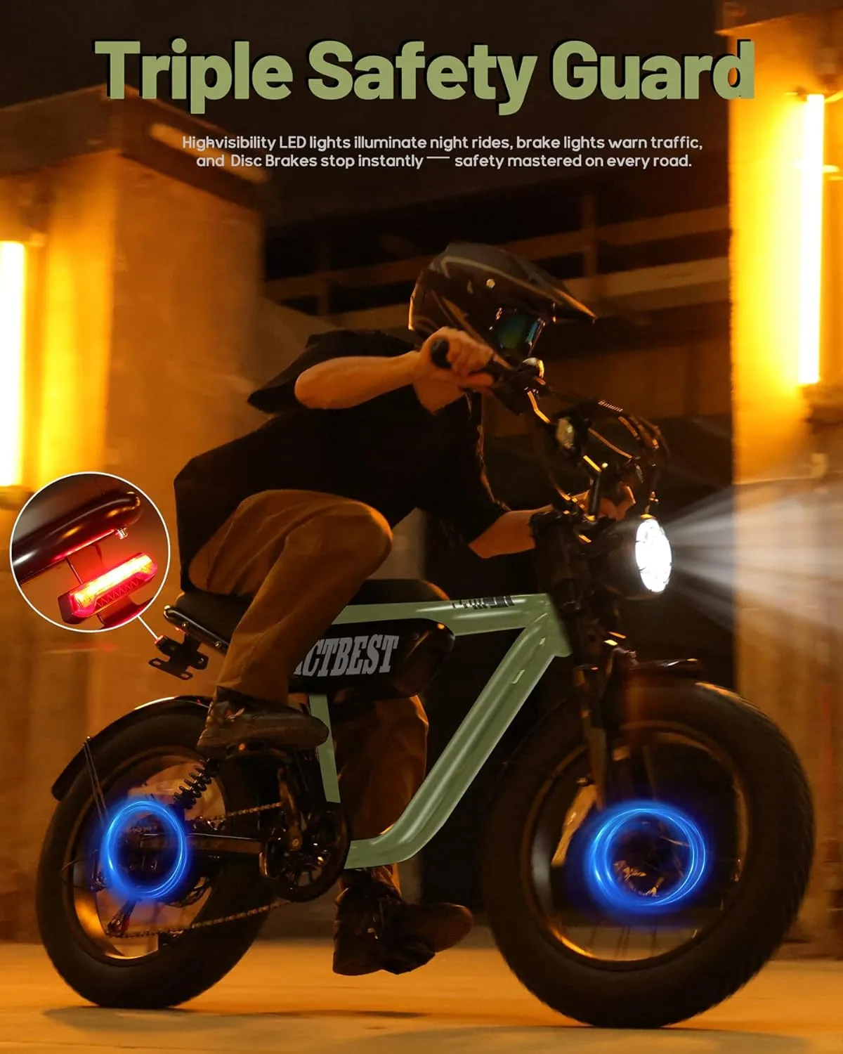 Blaze 164" Electric Bike for Teens/Adults,Peak 1200W, 48V 499Wh, 55Miles Fat Tire All-Terrain Electric Mountain Bike, Full Suspension,UL2849 Electric Motorcycle on Mountains/Snow/Sandy