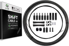 CNC Bike Shifter Cable Set for Shimano/SRAM,Road Bike Derailleur CableGear Cable Housing Coated Braided & Teflon Inner line for Bicycle/Mountain BikeBlack/Gold/Silver/Titanium Silver