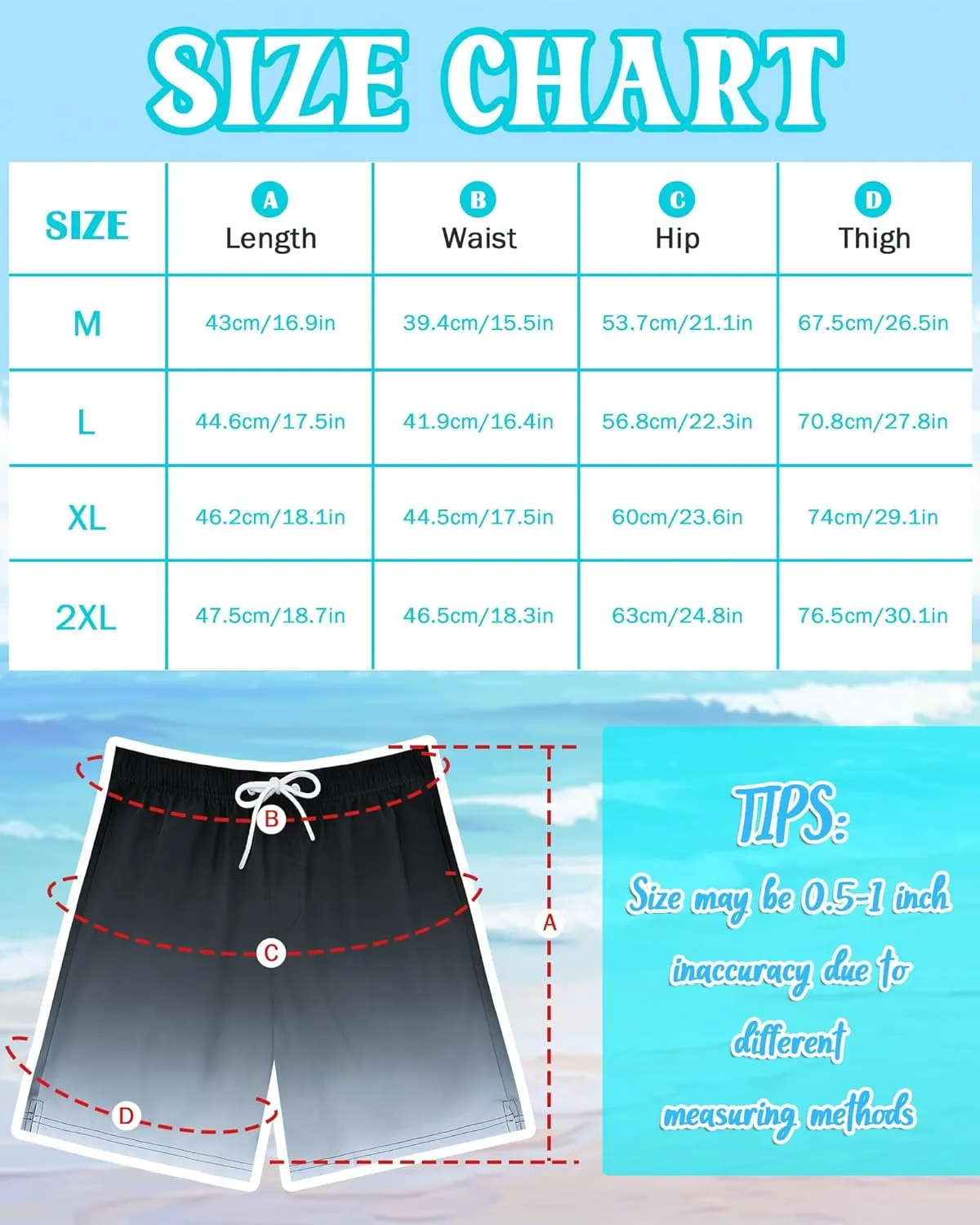 Color Changing Swim Shorts Mens Swim Trunks with Compression Liner 7 Inch Inseam Quick Dry Bathing Suits