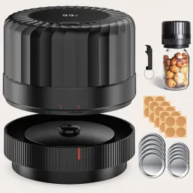 Electric Mason Jar Vacuum Sealer - Automatic Mason Jar Vacuum Sealer Kit, Vacuum Sealer for All Mason Jars With Regular Lids/Wild Mouth Lids, A Must-Have Tool for Canned Foods/Pantry etc