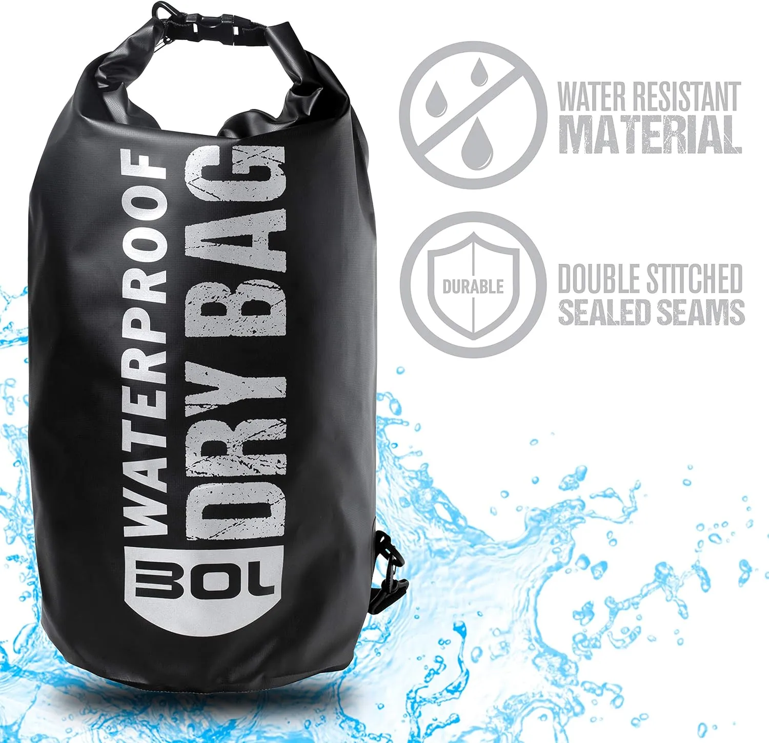 Franklin Sports Arctic Trails Waterproof Dry Bag - Kayak - Camping - Hiking - Boating - Beach - Fishing - Floating - Sea - Ocean 2L/5L/10L/20L/30L - Heavy Duty - Light Weight