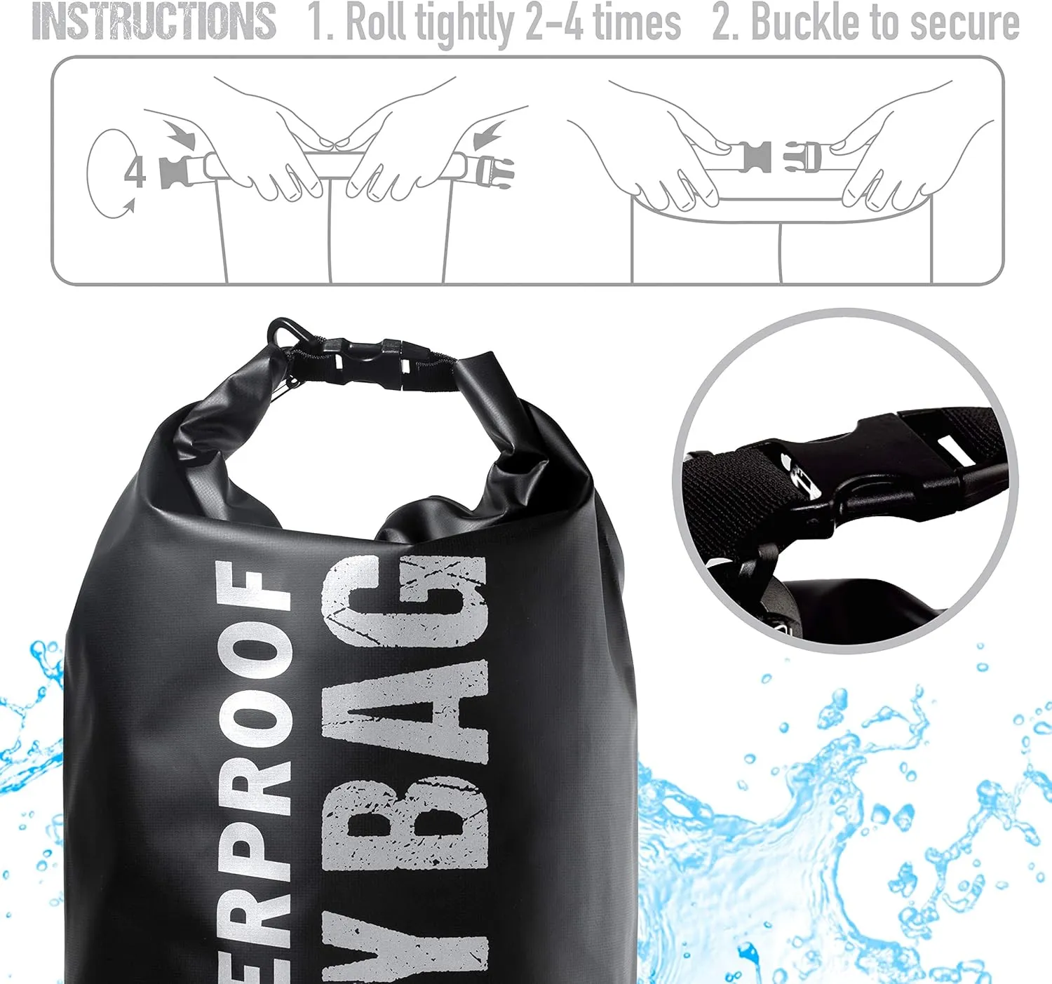 Franklin Sports Arctic Trails Waterproof Dry Bag - Kayak - Camping - Hiking - Boating - Beach - Fishing - Floating - Sea - Ocean 2L/5L/10L/20L/30L - Heavy Duty - Light Weight