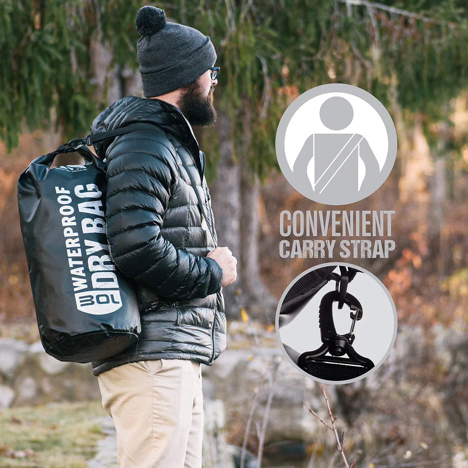 Franklin Sports Arctic Trails Waterproof Dry Bag - Kayak - Camping - Hiking - Boating - Beach - Fishing - Floating - Sea - Ocean 2L/5L/10L/20L/30L - Heavy Duty - Light Weight