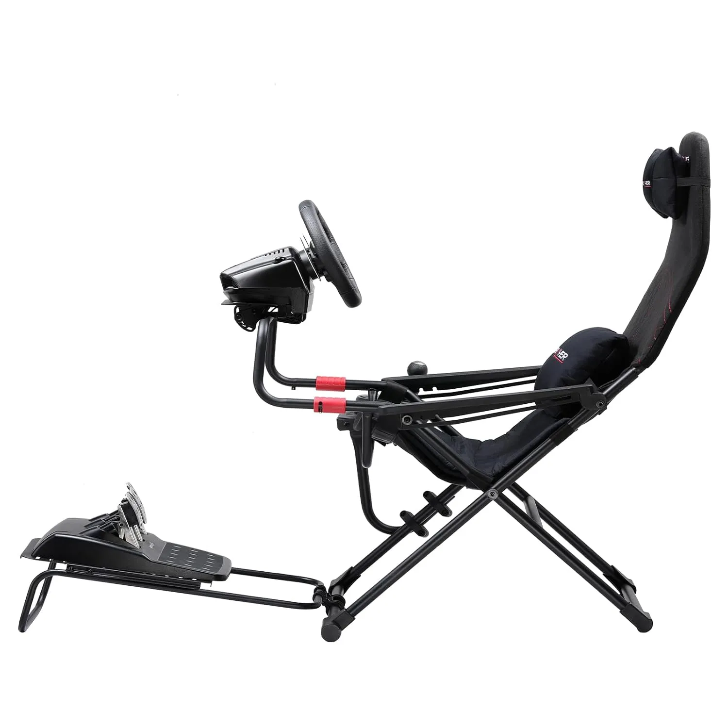 GTPLAYER Sim Racing Cockpit Foldable & Adjustable for High Performance Sim Racing Compact & Flexible Supports All Steering Wheels & Pedals for PC Wheel and Pedals Not Included (Red)