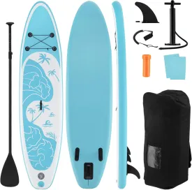 GYMAX Paddle Board, 9.8'/10'/11' x 6" Inflatable Stand Up Paddle Board with SUP Accessories, Removable Fin, Paddle, Pump, Leash & Carry Bag, Blow Up Paddle Boards Standing Boat for Adults, Youth