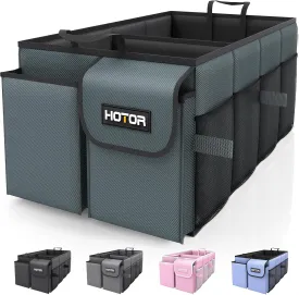 HOTOR Trunk Organizer for Car - Car Organizer, Foldable Trunk organizer for SUVs & Sedans, Sturdy Car Organization for Car Accessories, Tools, Sundries, Deep Teal, 2 Compartments, 21.3"12.6"10.6"