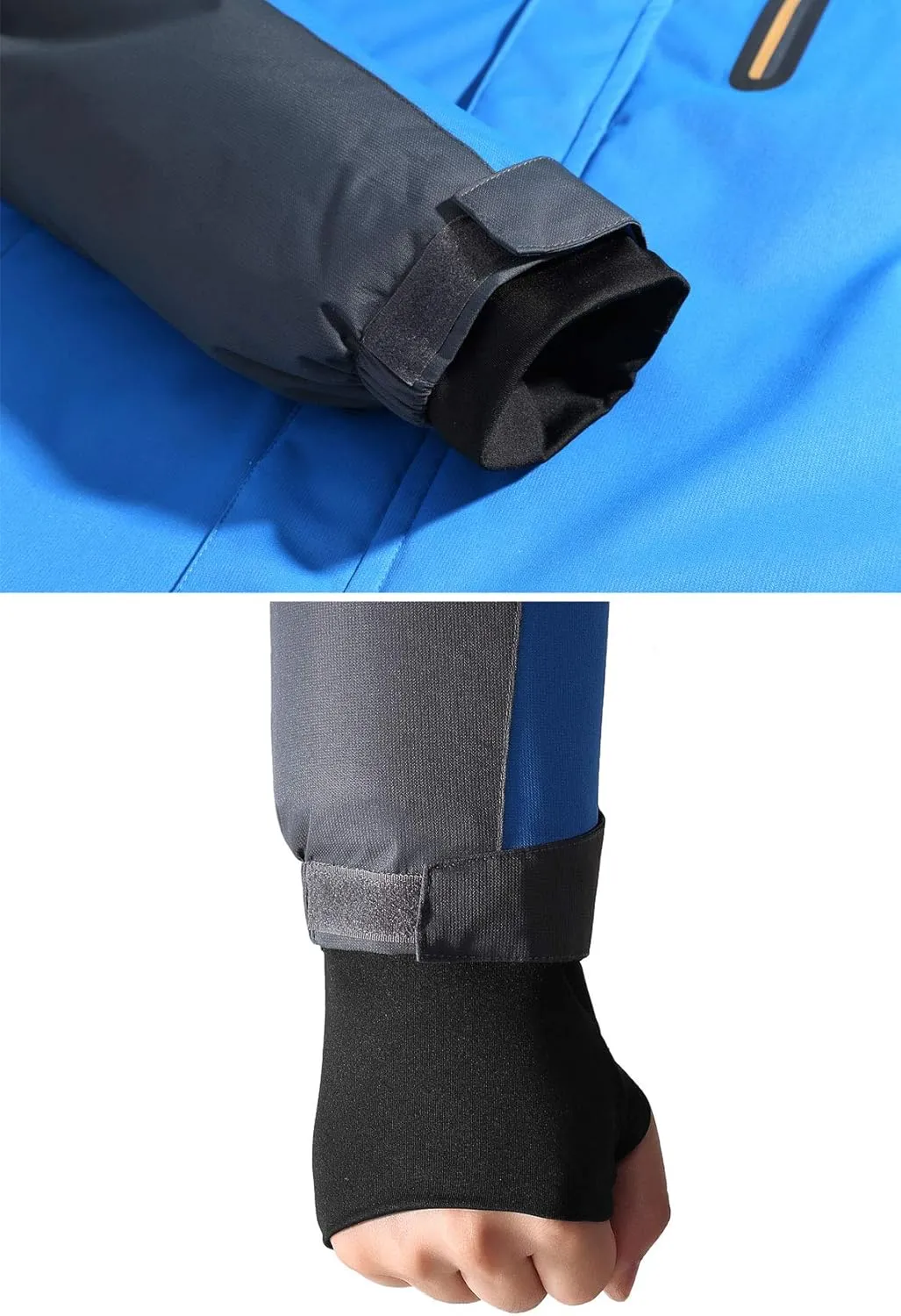 HOW'ON Men's Waterproof Ski Jacket Windproof Rain Jacket Winter Warm Hooded Coat