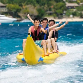 Inflatable Banana Boat, Inflatable Towed Flying Fish Boat, Water Surfing Inflatable Raft, Sea Jet Ski Surfing Amusement Equipment Toys,B