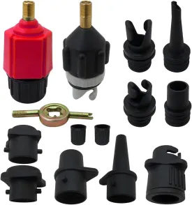 Inflatable Pump Adaptor Air Pump Adapter Compatible with SUP Inflatable Car Air Compressor Valve Adapter with 9 Air Valve Nozzle for Paddle Board Inflatable Boat