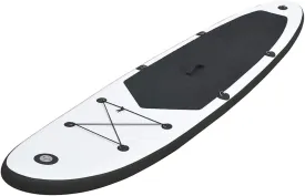 Inflatable Stand Up Paddleboard Set with Puncture-Proof Material and Accessories, Black and White