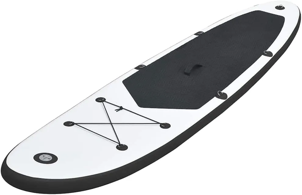 Inflatable Stand Up Paddleboard Set with Puncture-Proof Material and Accessories, Black and White