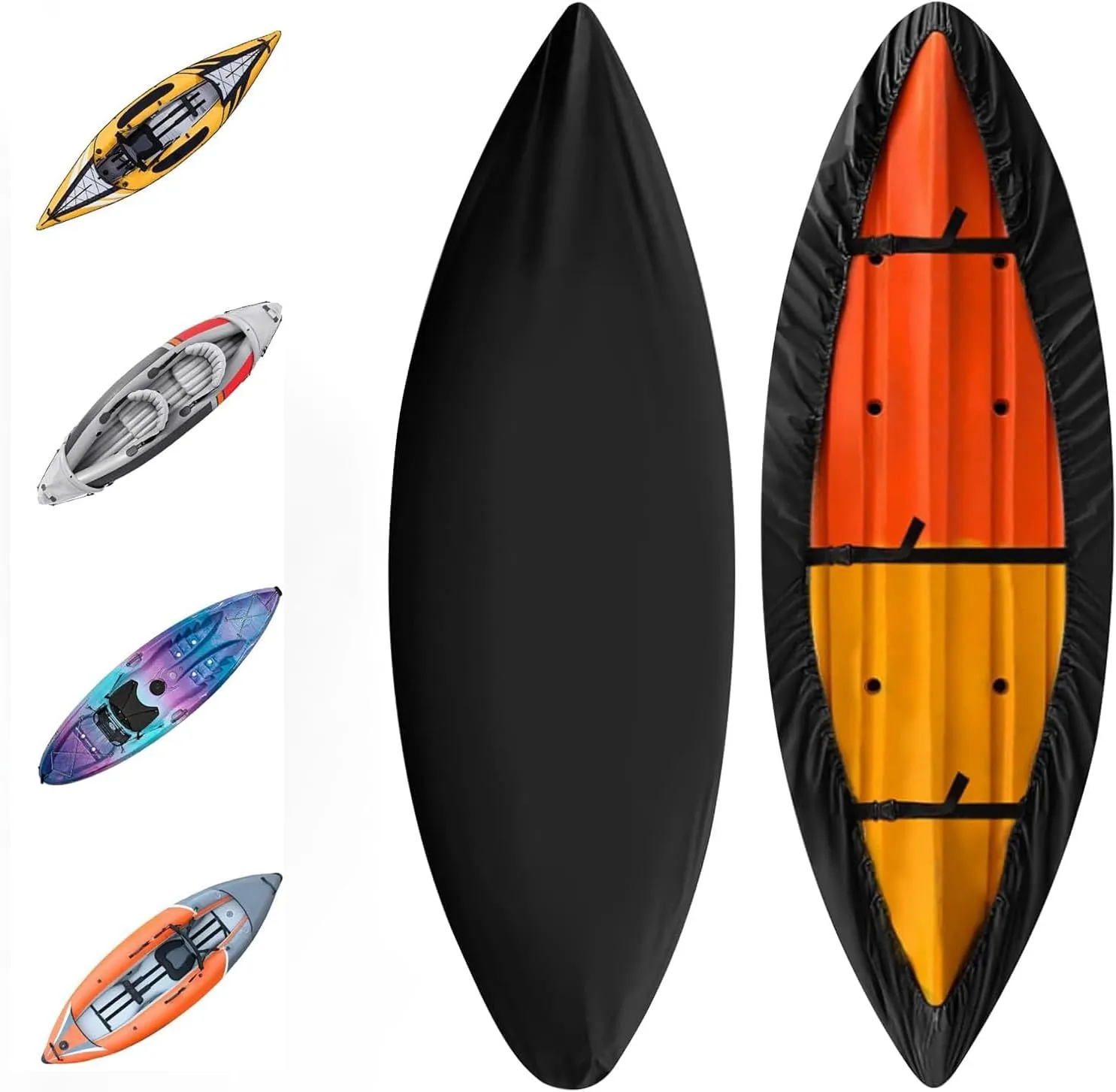 Kayak Cover Kayak Canoe Covers for Outdoor Storage 620D Oxford Waterproof, Fade-Resistant Kayak Accessory for Canoe, Paddle Board, SUP, and Kayak Boat (Fit 12ft - 13ft Kayak)