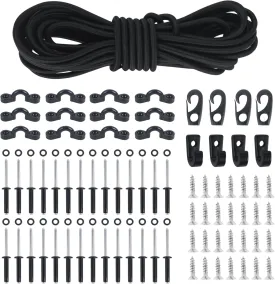 Kayak Deck Rigging Kit with 19.7 FT Bungee Cord,Deck Rigging Kit Accessory with Deck Loops Tie Down Pad Eyes and Mount Accessories,Kayak Bungee Rigging Kit,for Kayak Boat Canoe Kit