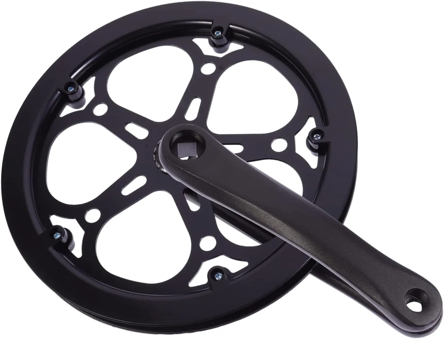 Kisangel 1 Set Bicycle Crankset Single Ring Bike Crankset for Single Speeds Bike 52t Crankset 52 Tooth Crankset Replacement for Crank P_b0936qsxxd Aluminum Alloy Mountain Bike Crankshaft