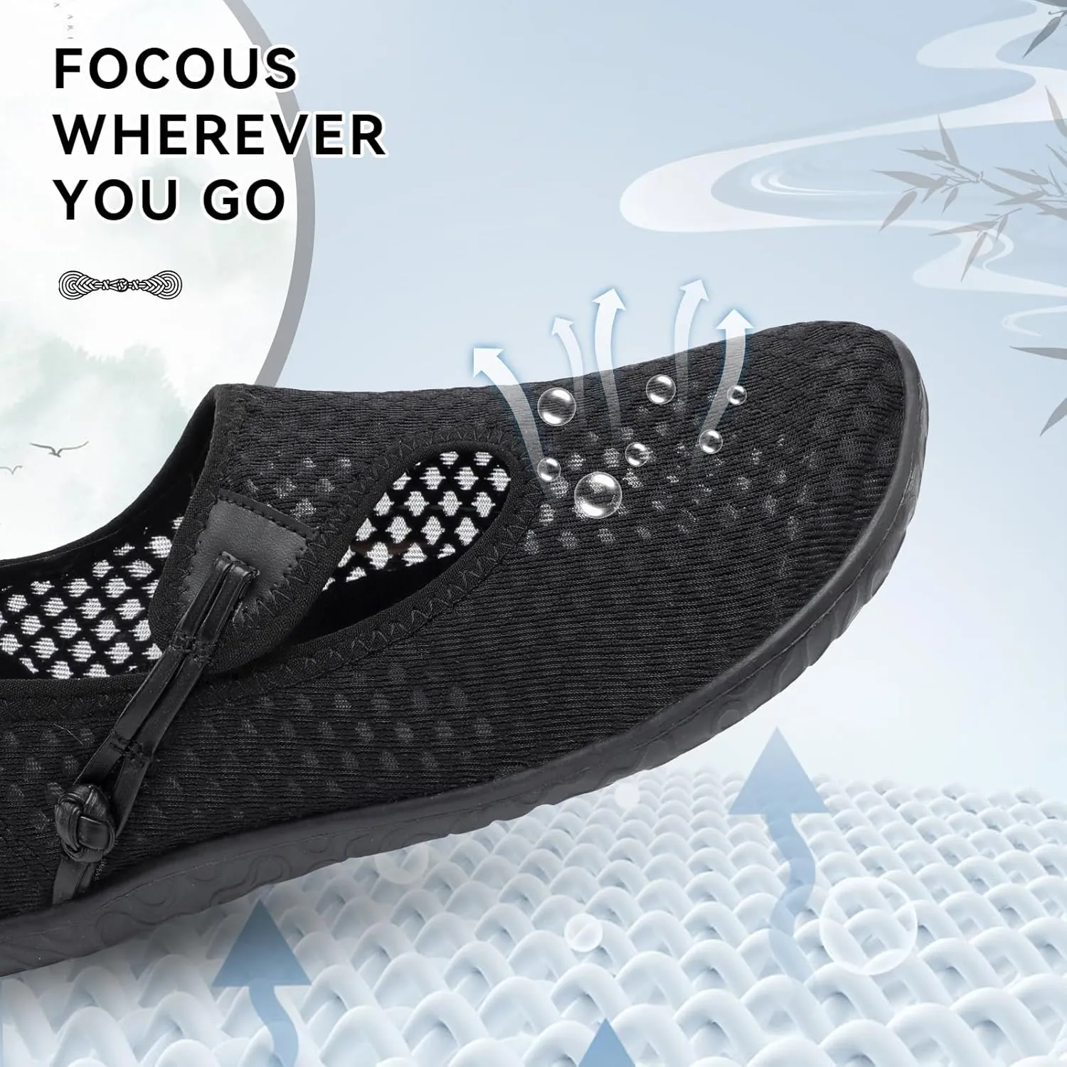 L-RUN Womens Mens Water Shoes Barefoot Aqua Socks Quick-Dry Non Slip Shoes for Beach Swim Pool River Boating Surf Yoga