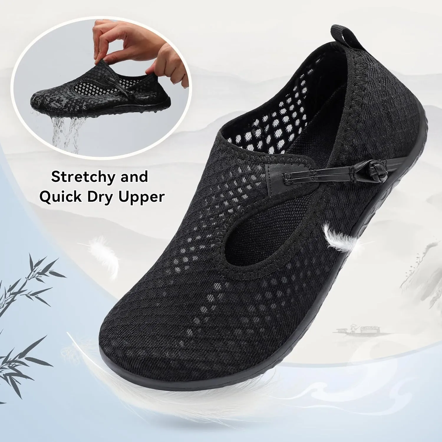 L-RUN Womens Mens Water Shoes Barefoot Aqua Socks Quick-Dry Non Slip Shoes for Beach Swim Pool River Boating Surf Yoga