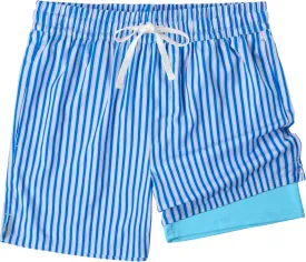 Men's Swim Trunks Quick Dry Beach Shorts with 2 in 1 Compression Liner and Pockets Shorts