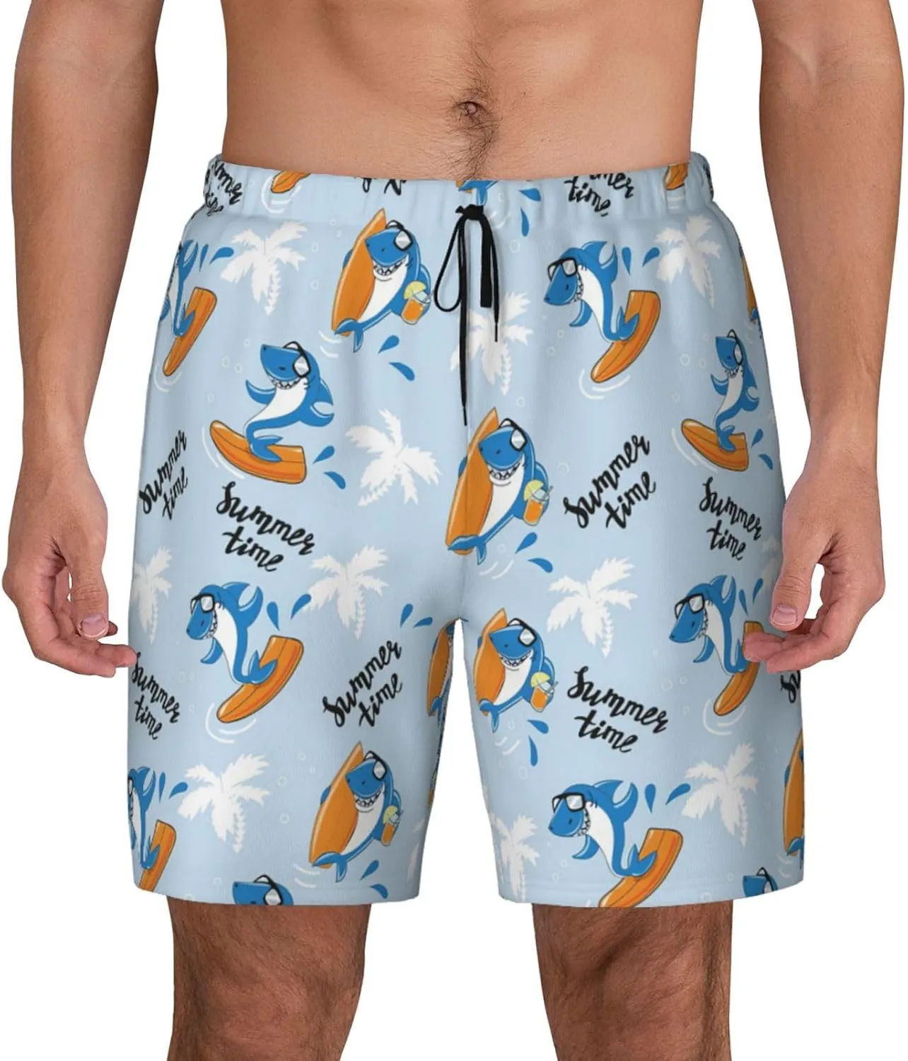 Mens Swim Trunks with Compression Liner Quick Dry Men's Swimming Shorts Beach Board Shorts Swimwear Bathing Suits