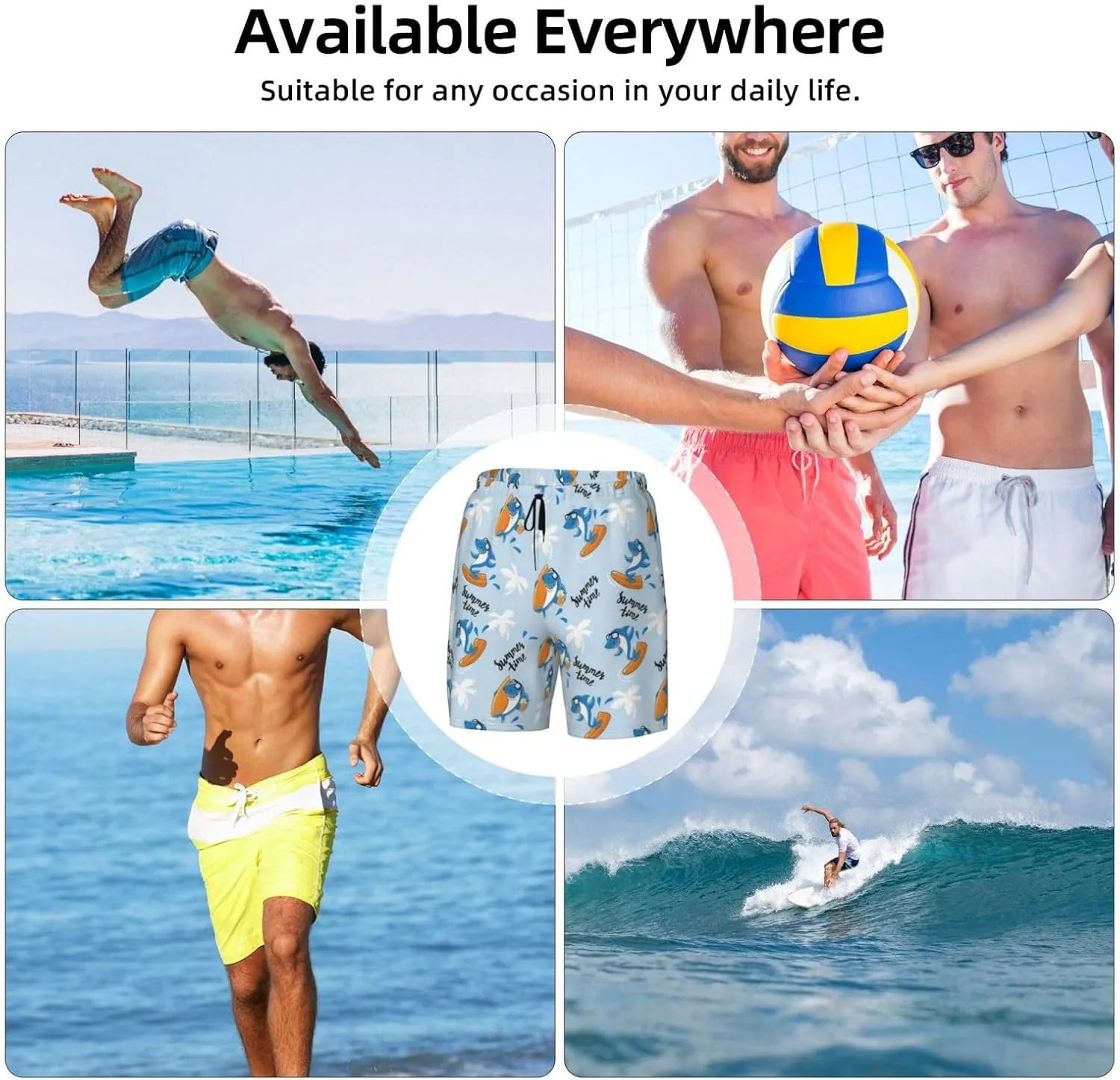 Mens Swim Trunks with Compression Liner Quick Dry Men's Swimming Shorts Beach Board Shorts Swimwear Bathing Suits