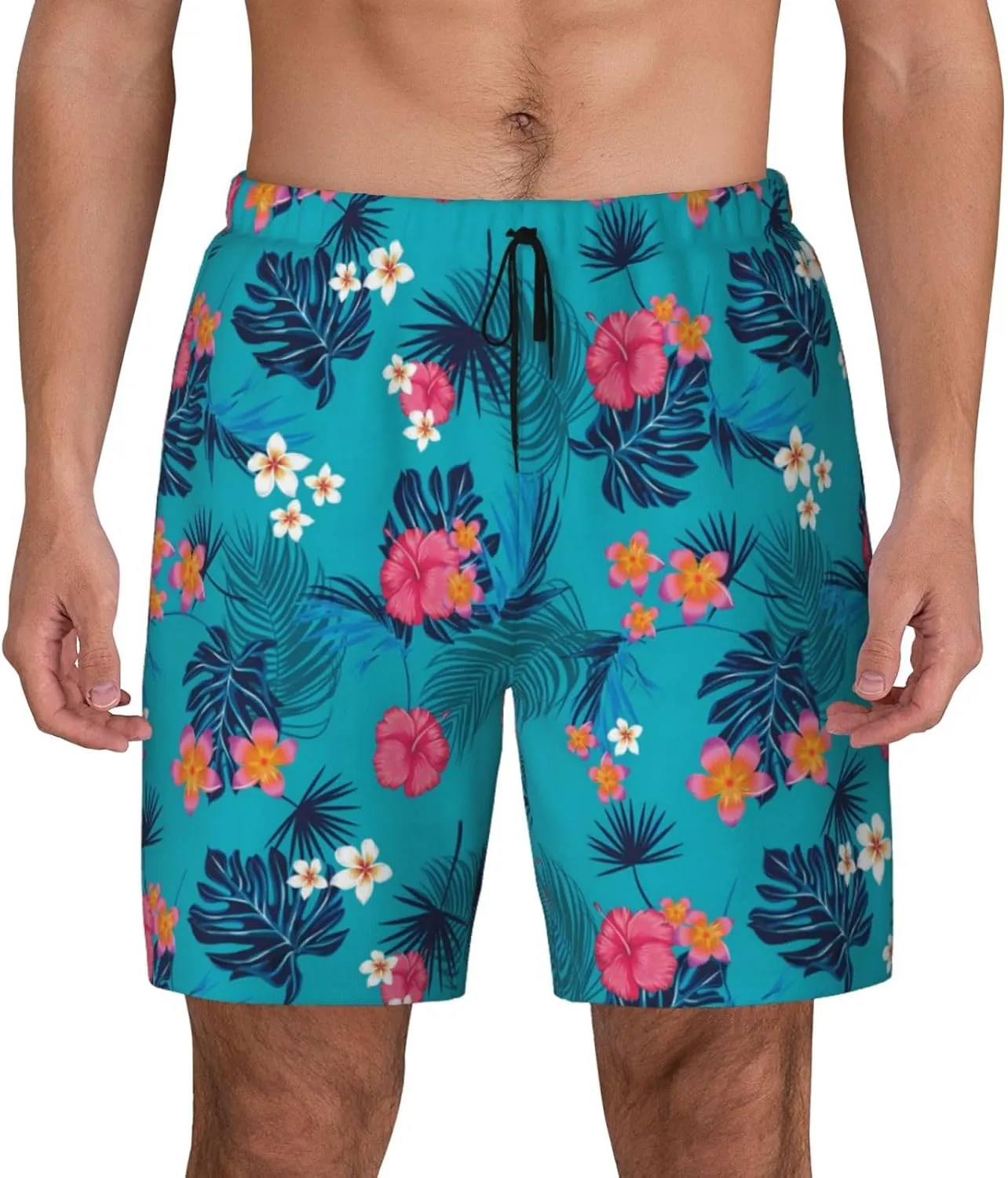 Mens Swim Trunks with Compression Liner Quick Dry Men's Swimming Shorts Beach Board Shorts Swimwear Bathing Suits