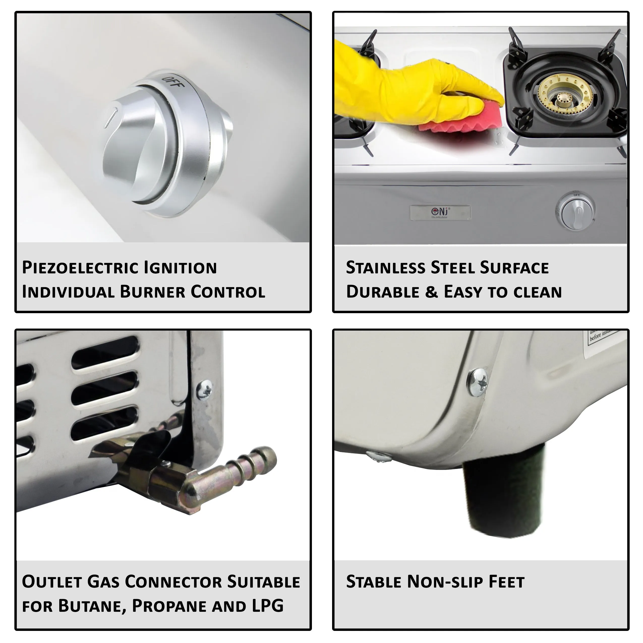 NJ NSD-2 Indoor Double Burner Gas Stove