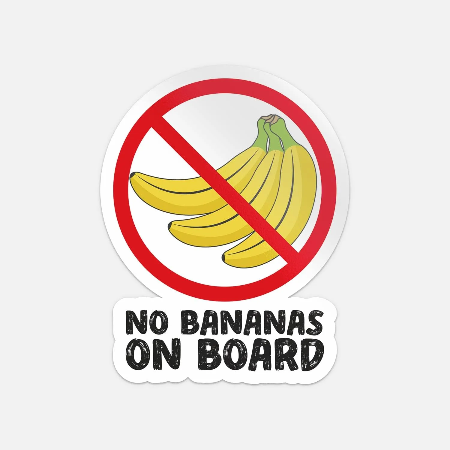 No Bananas On Board Sticker Vinyl Bumper Laptop Window Decal Waterproof