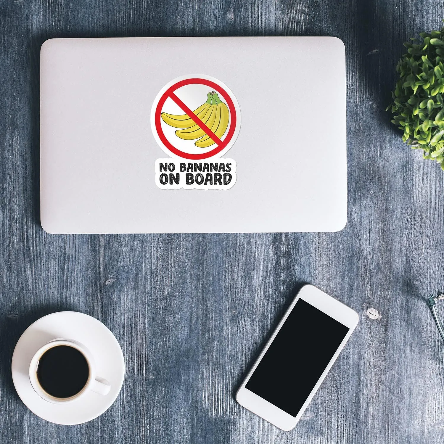 No Bananas On Board Sticker Vinyl Bumper Laptop Window Decal Waterproof